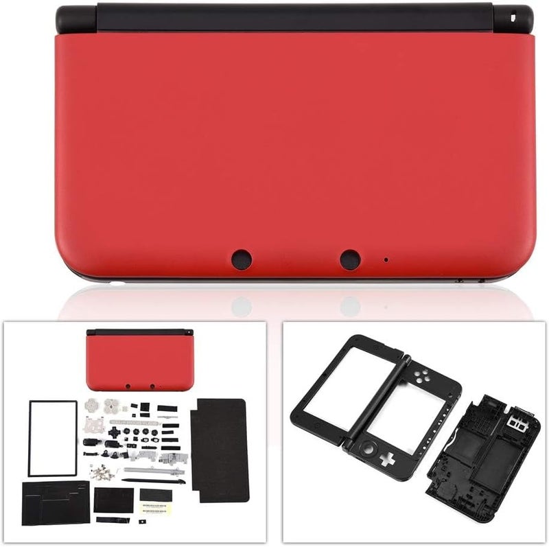 Beufee حافظة كاملة، غلاف قشرة قطع إصلاح مجموعة استبدال كاملة لجهاز 3DS XL (أحمر) - Image 3
